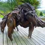 Driftwood wild boar at the Blue Duck Central, Whakahoro